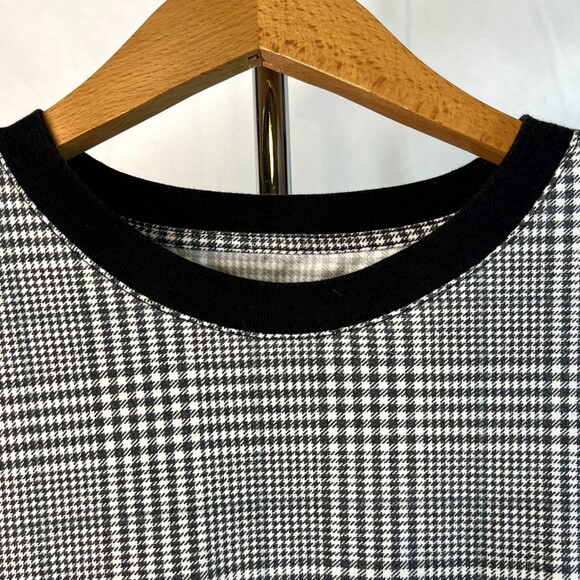 Edgar and Ash Scoop Neck Grid Pattern Short Sleeve Retro T-shirt Size Medium - Picture 3 of 8